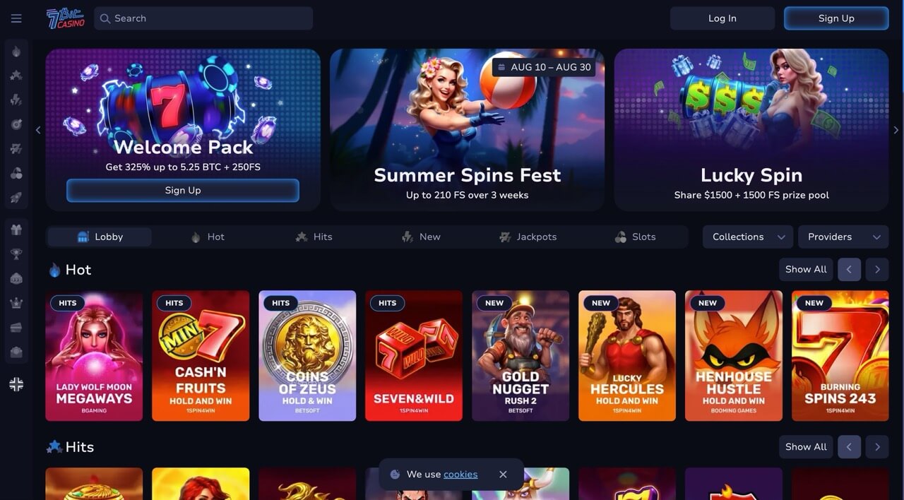 7bit casino home with offer 325% up to 5.25 BTC + 250fs