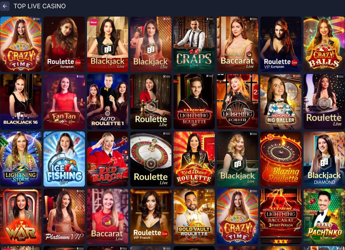 Bitstarz Casino live dealer lobby showing Crazy Time and Funky Time Live