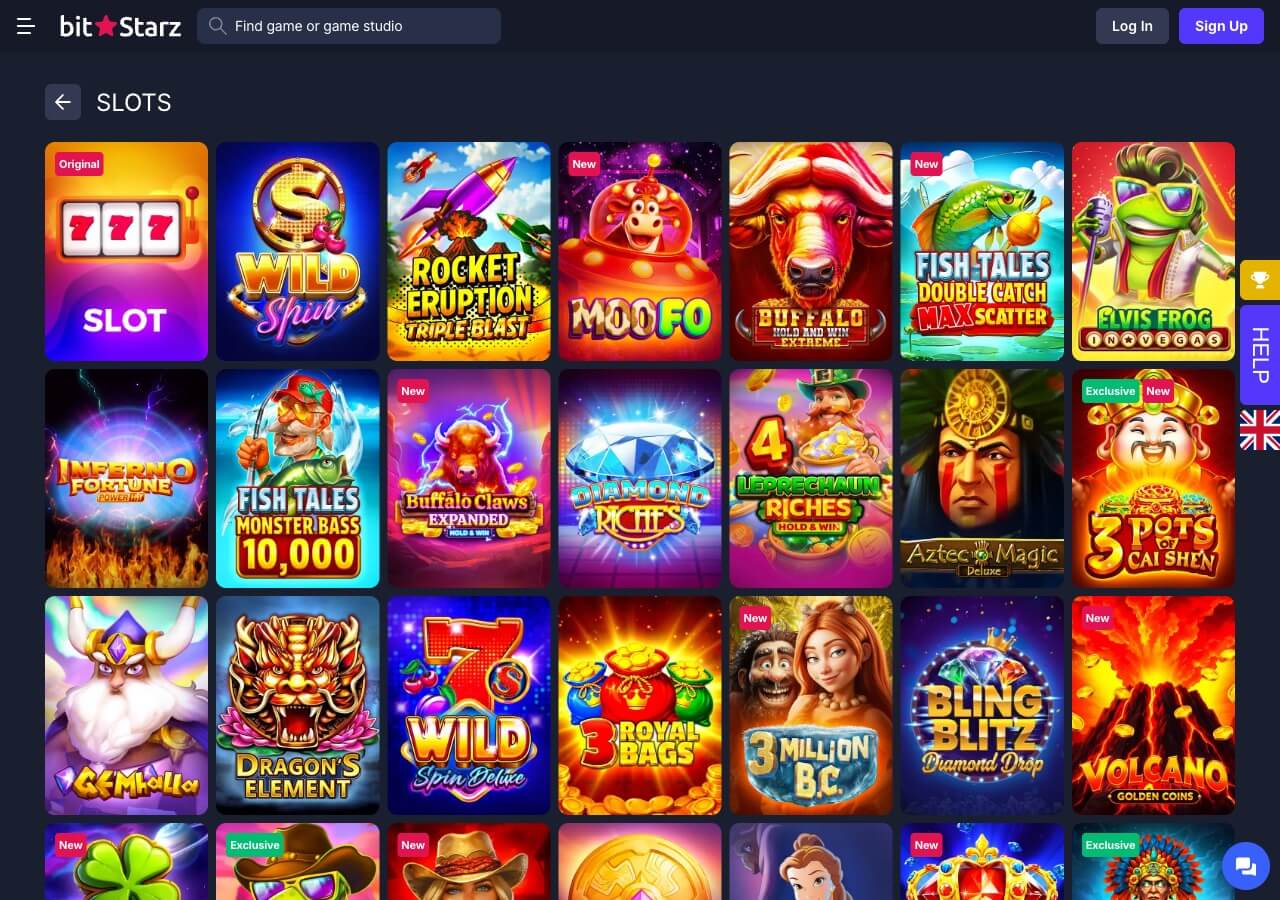 BitStarz Casino slots lobby