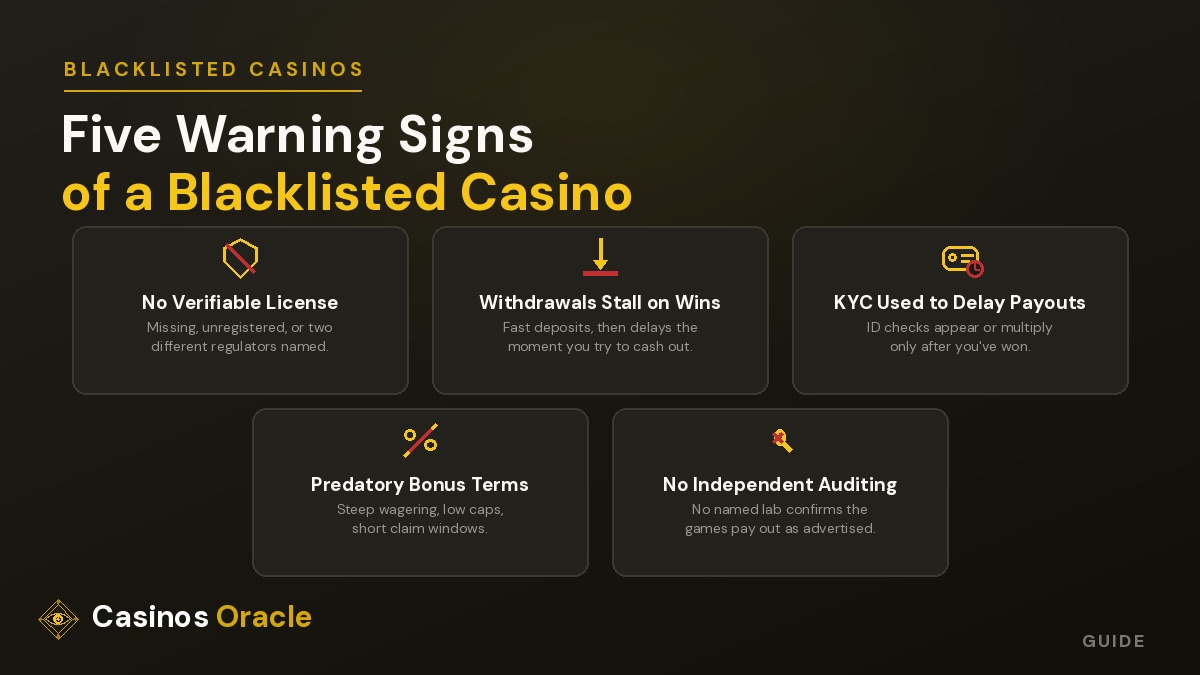 Five warning signs of a blacklisted online casino.