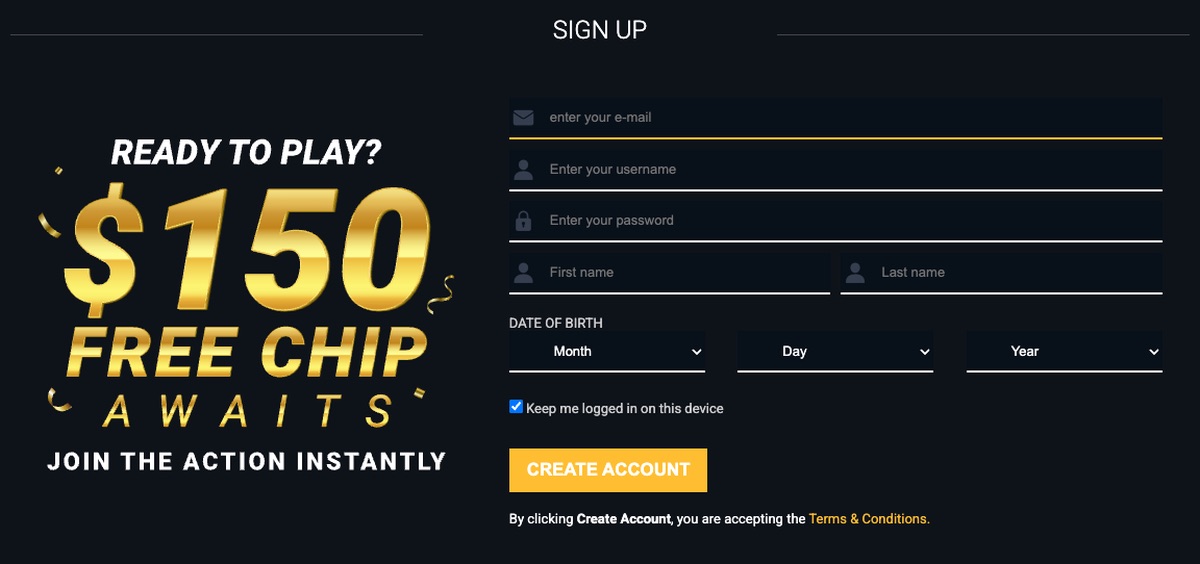 Brango Casino sign-up registration form