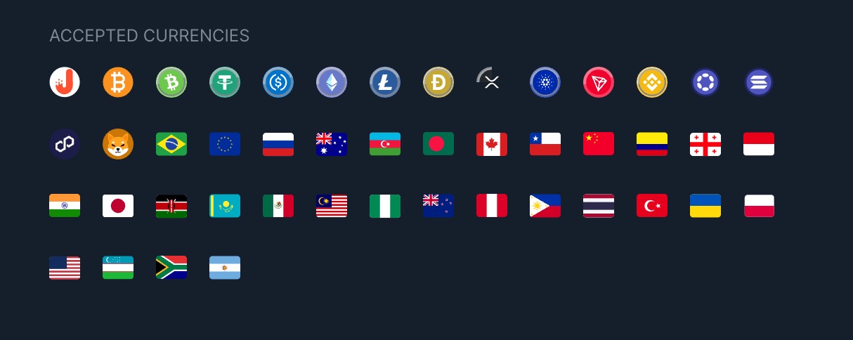 Coins Game Casino accepted payment methods.