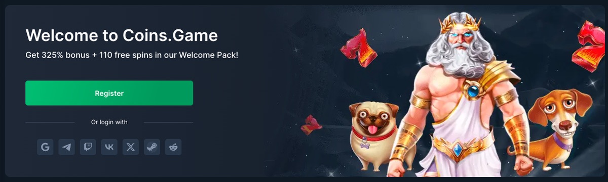 Coins Game Casino welcome bonus offer