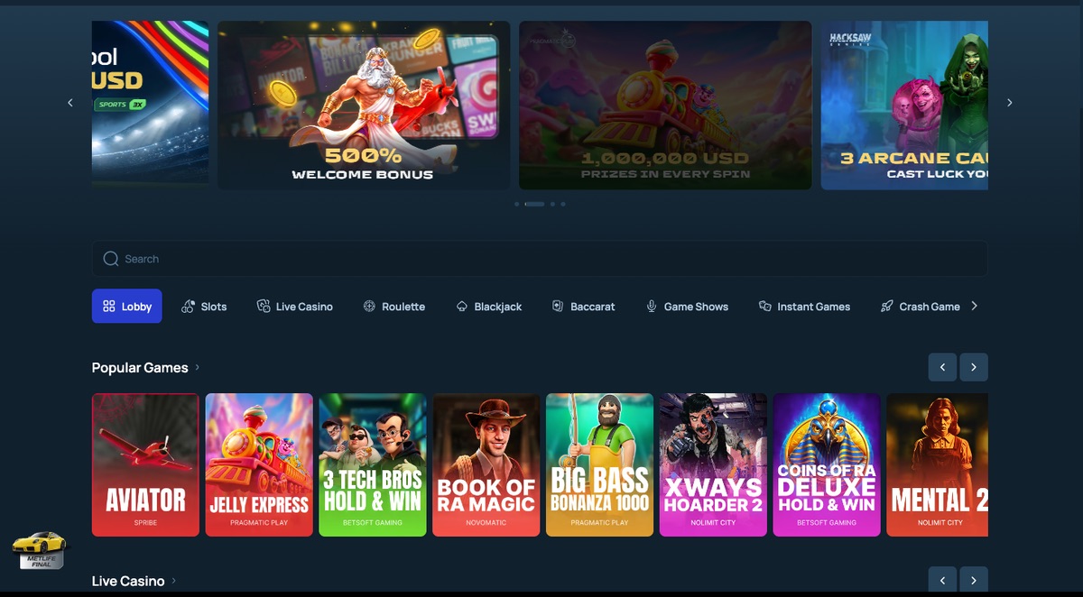 FortuneJack Casino lobby showing slot categories