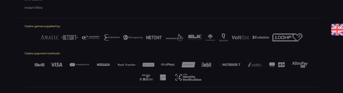 Katsubet Casino banking page listing Skrill as a payment method