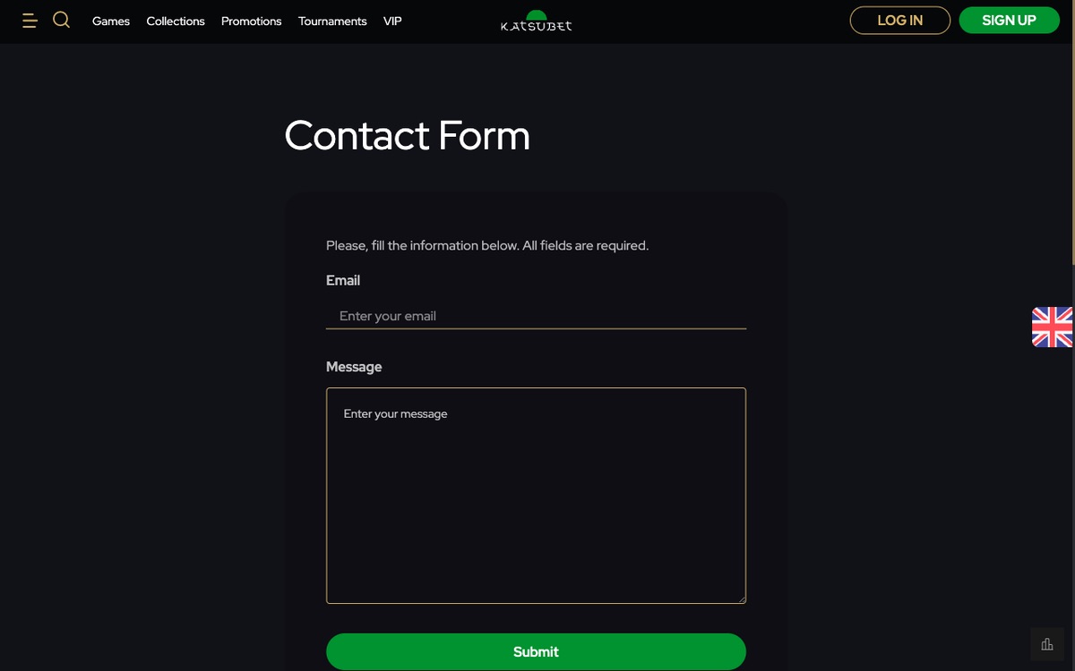 Katsubet Casino live chat support window