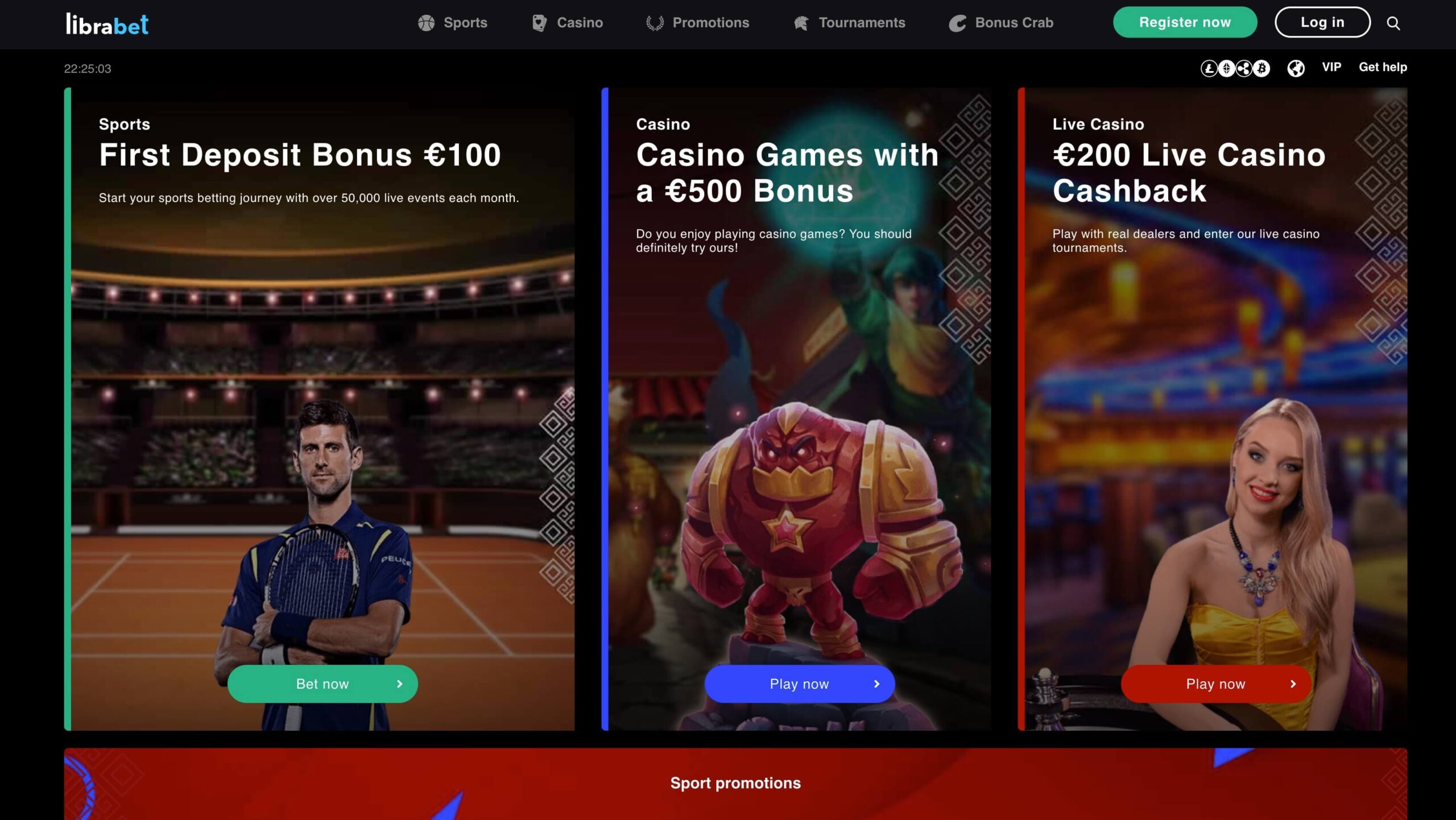 Librabet casino homepage