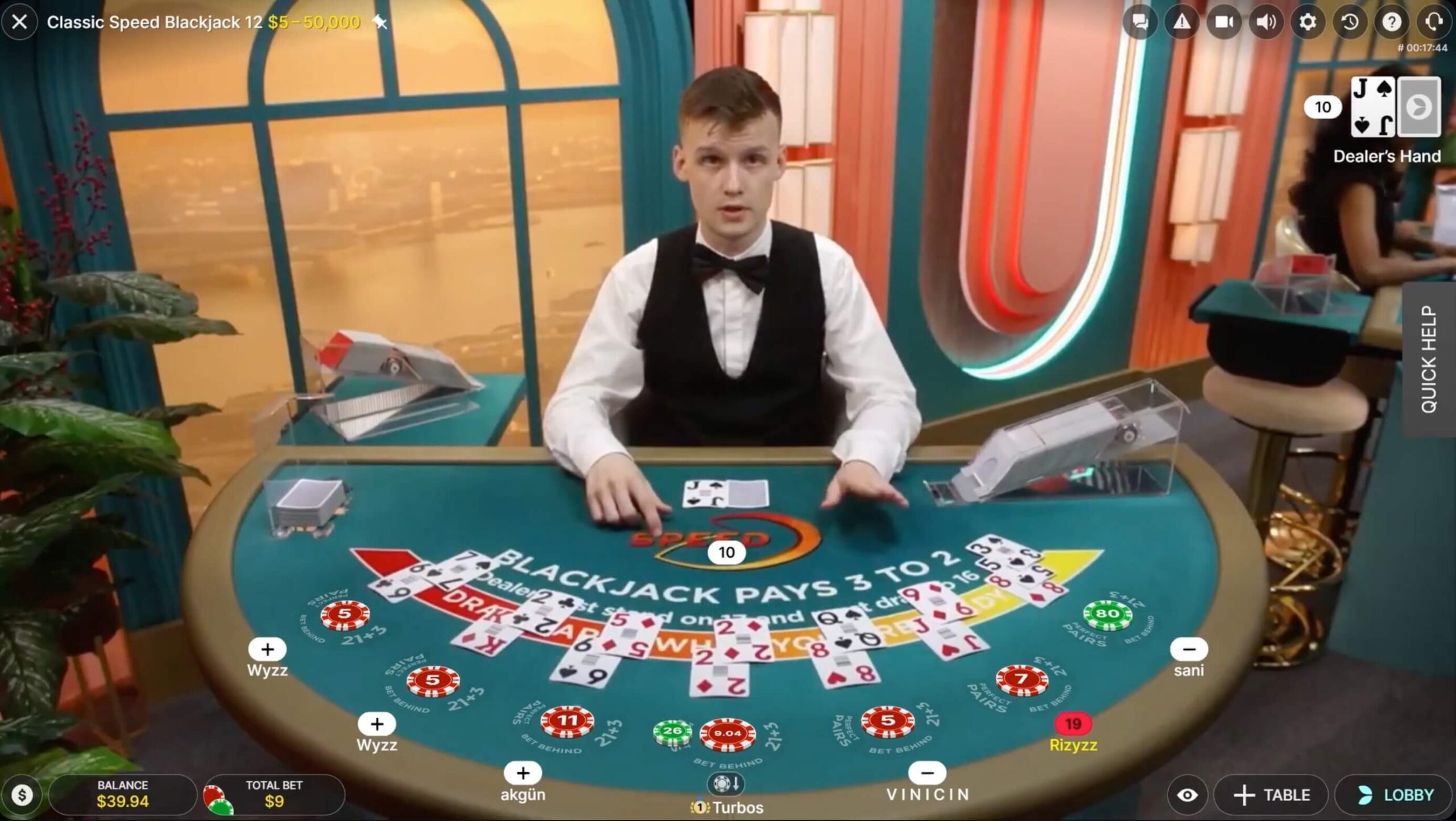 VIP Blackjack Evolution Gaming